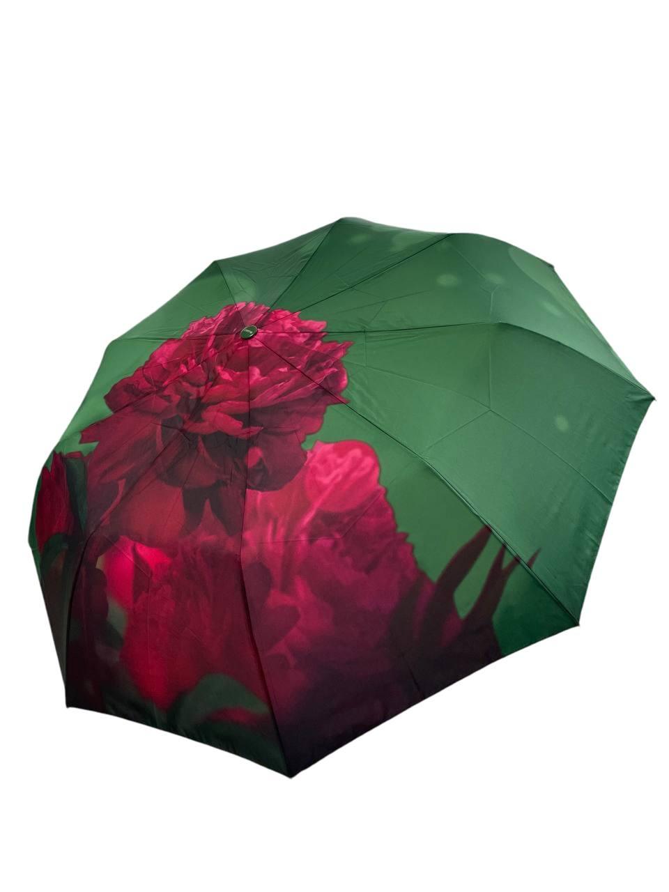 Парасолька автоматична жіноча Flagman з квітковим принтом 9 спиць антивітер Зелений (159/2) - фото 2 Парасолька автоматична жіноча Flagman з квітковим принтом 9 спиць антивітер Зелений (159/2) - фото 2