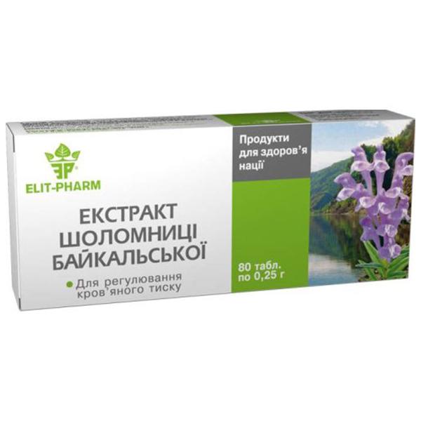 Комплекс для профілактики нервової системи Elit-Pharm Екстракт шоломниці байкальскої 80 табл. (000025410)