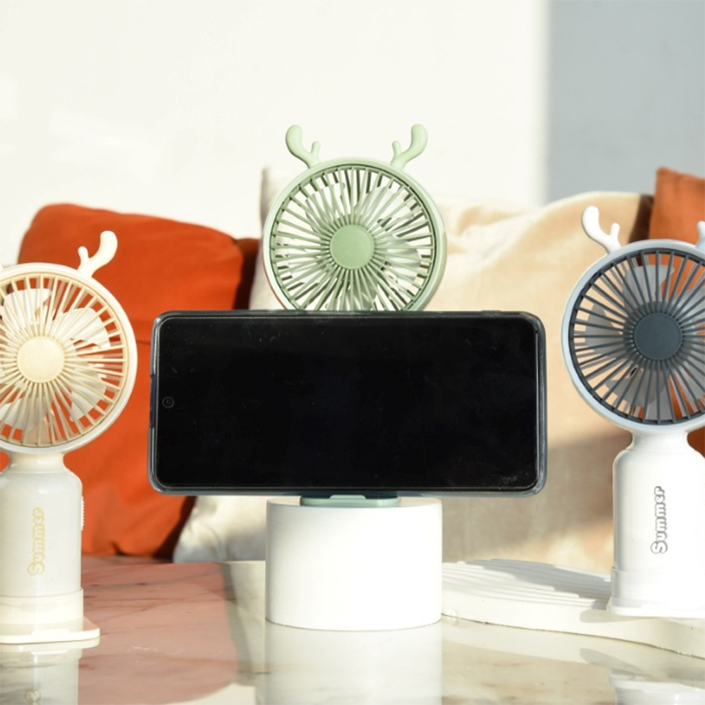 Портативний вентилятор з ріжками Олень на акумуляторі та USB - фото 4 Портативний вентилятор з ріжками Олень на акумуляторі та USB - фото 4