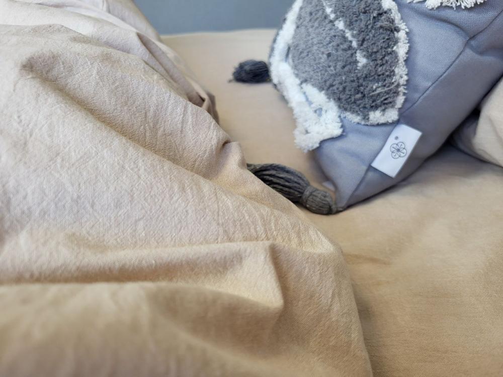 Комплект постельного белья с резинкой База хлопок двуспальный/наволочки 50х70 см Latte (W1121) - фото 2 Комплект постельного белья с резинкой База хлопок двуспальный/наволочки 50х70 см Latte (W1121) - фото 2