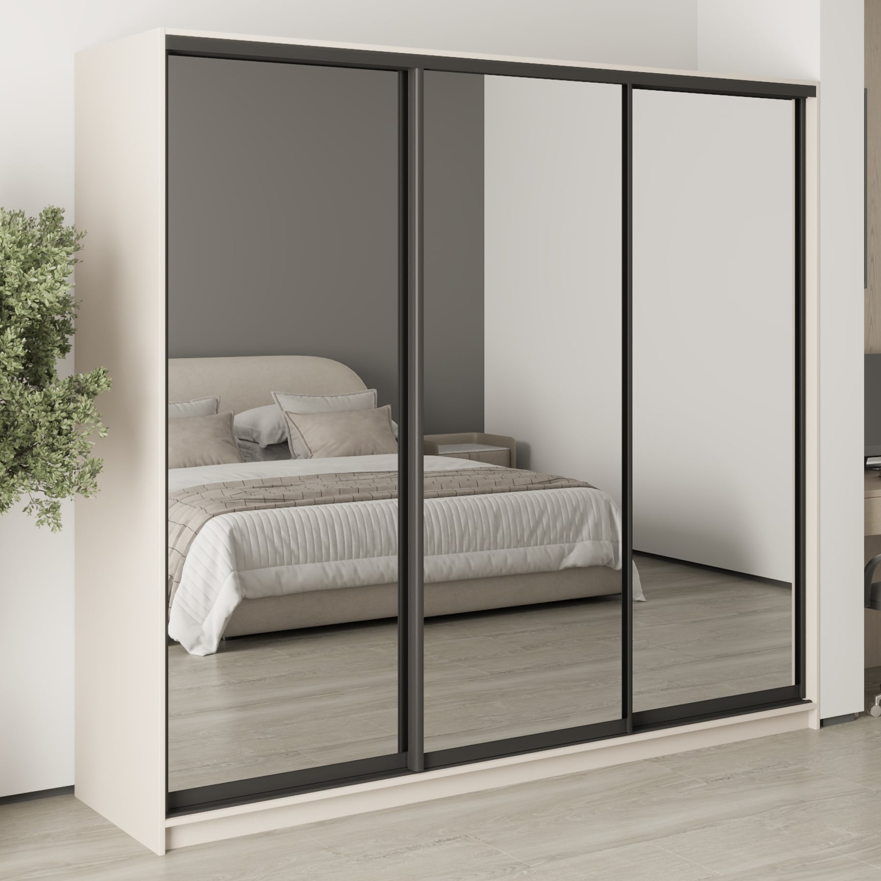 Шкаф-купе трехдверный Mebel Star Комбо BG MBS-9293 230х45х210 см Кашемир (1009282)