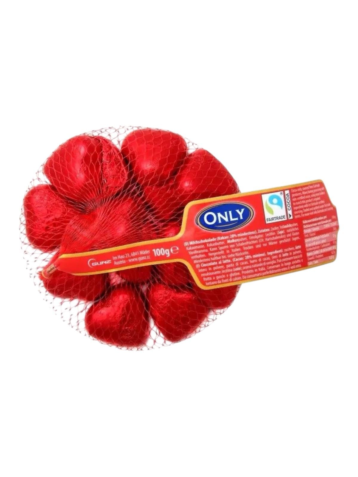 Шоколад молочный ONLY Сердце в сетке 100 г (57704) Шоколад молочный ONLY Сердце в сетке 100 г (57704)