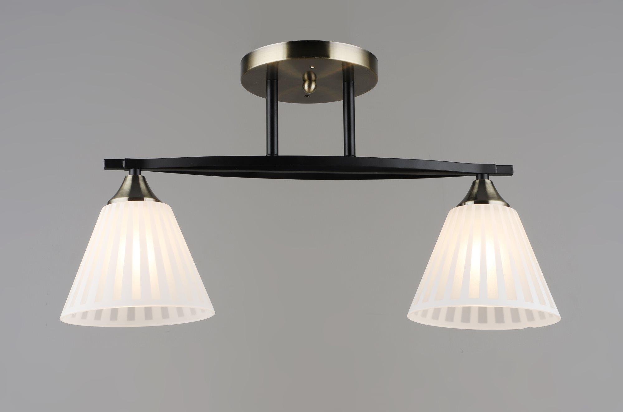 Люстра потолочная Sirius B N6588/2 BK+AB на 2 плафона