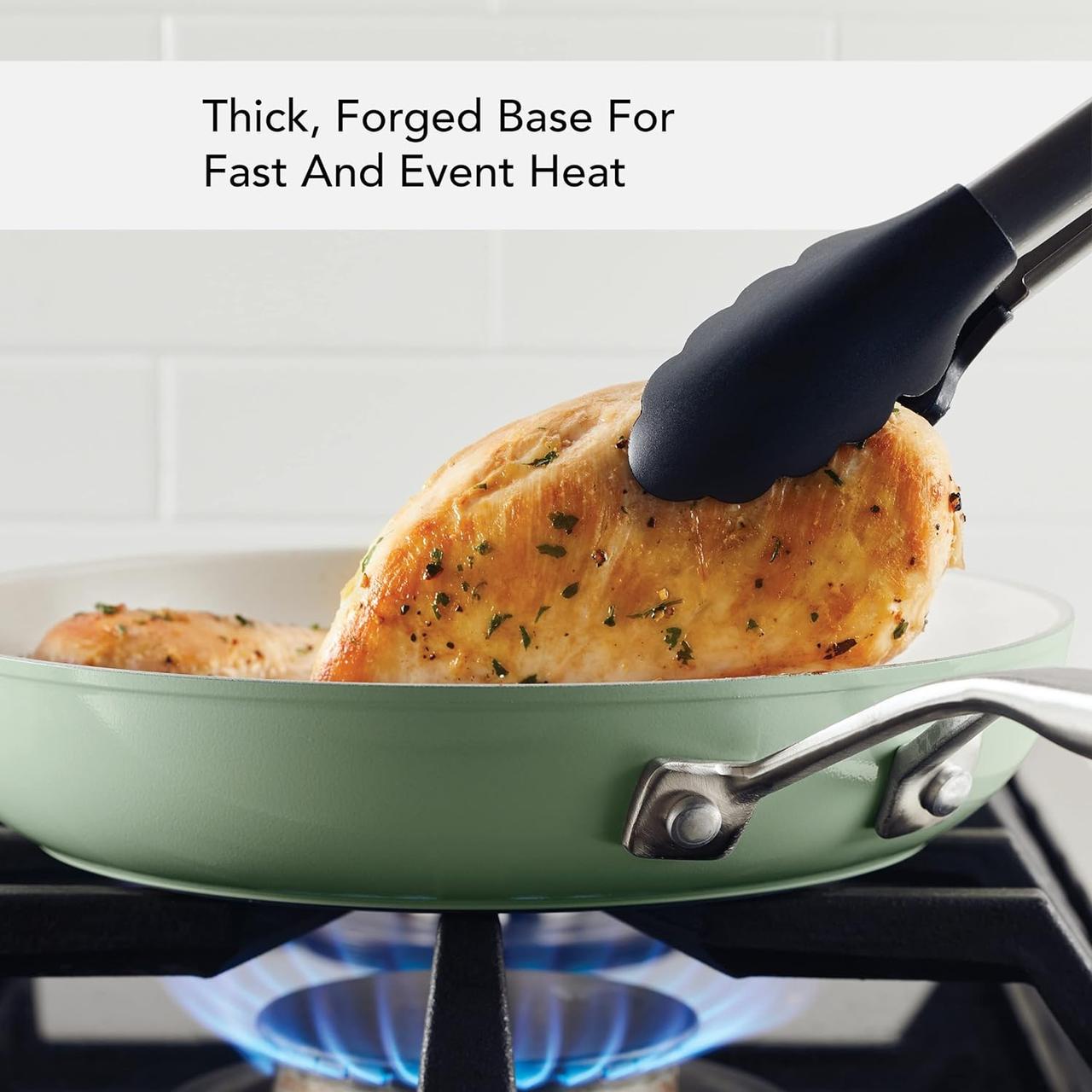 Сковорода керамічна KitchenAid з твердим анодованим та антипригарним покриттям - фото 4