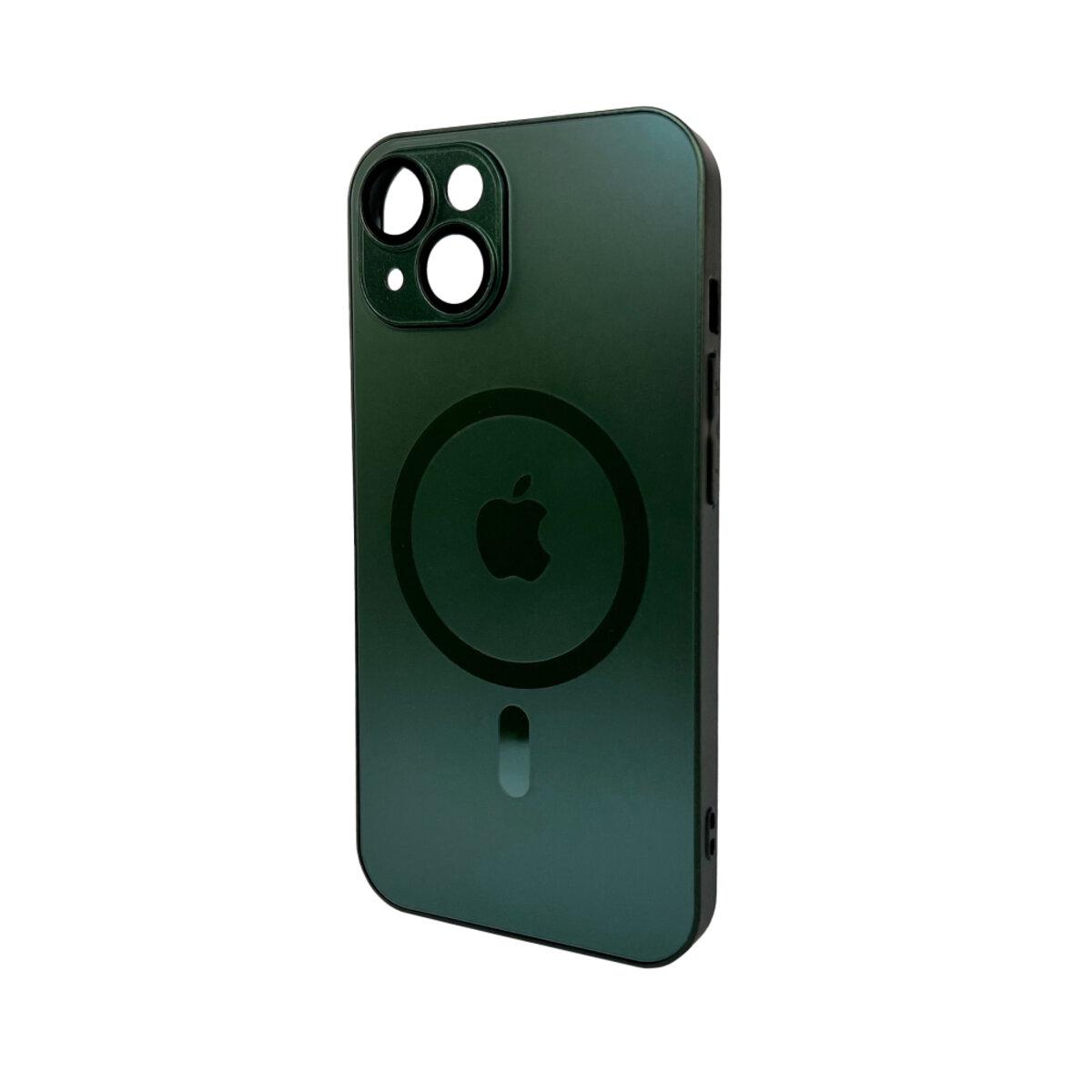 Противоударный чехол для Apple iPhone 14 AG Glass Matt Frame Color MagSafe / Cangling Green