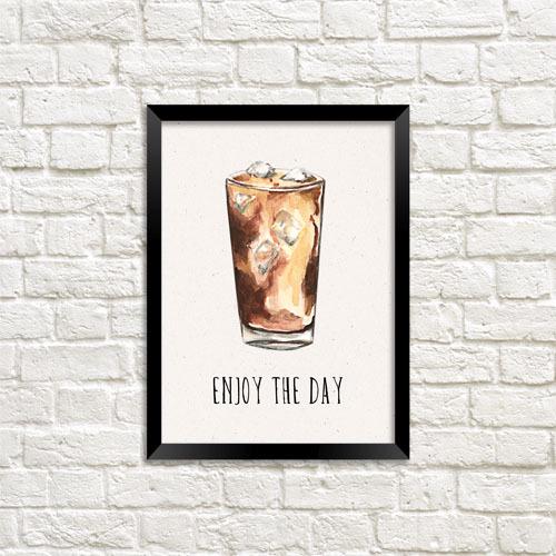 Постер в рамці Enjoy the day 21х30 см A4 (MT4_COF005_BL)