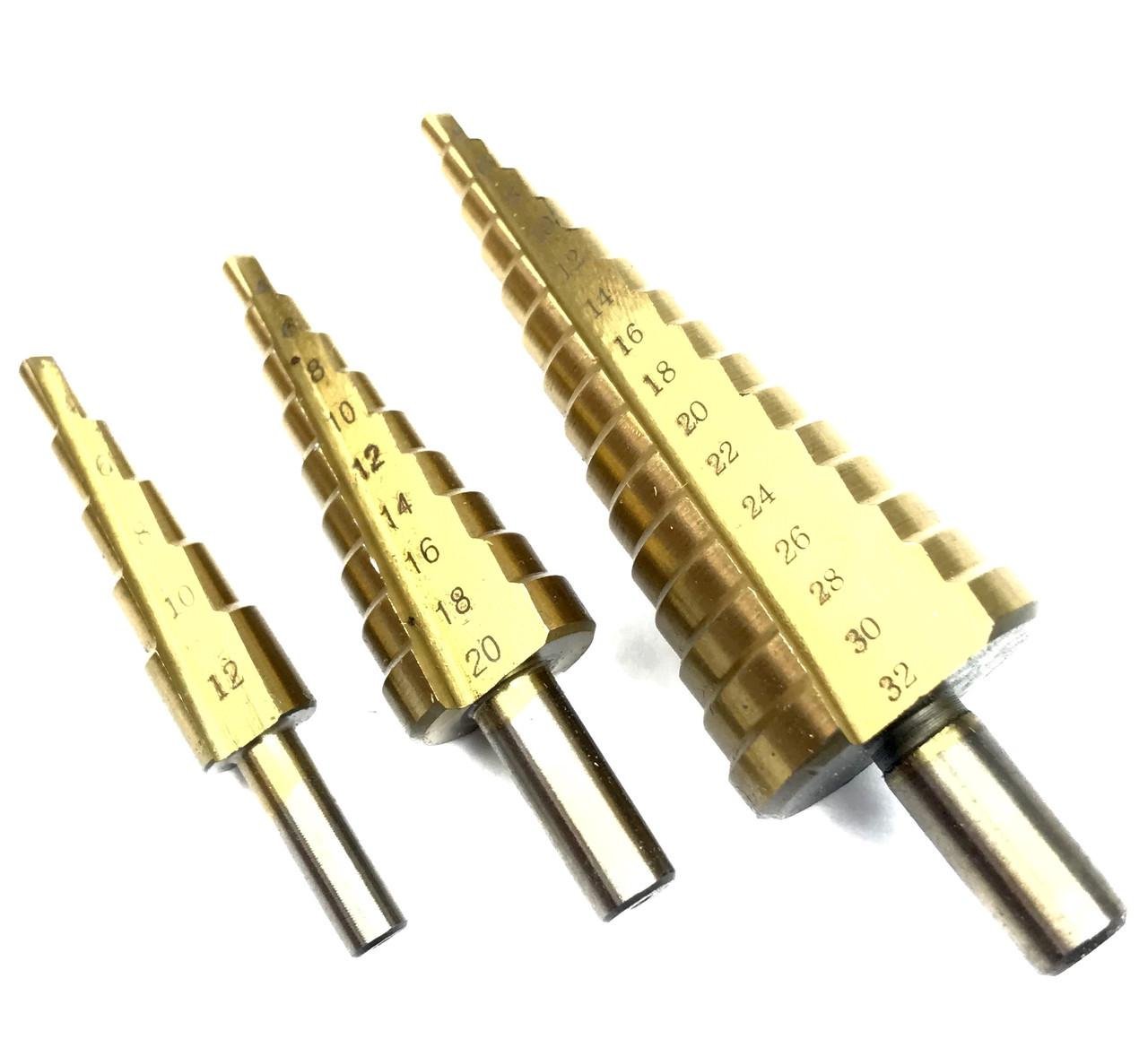 Свердла ступінчасті Euro Craft 4-32 мм 3 шт. (10527)