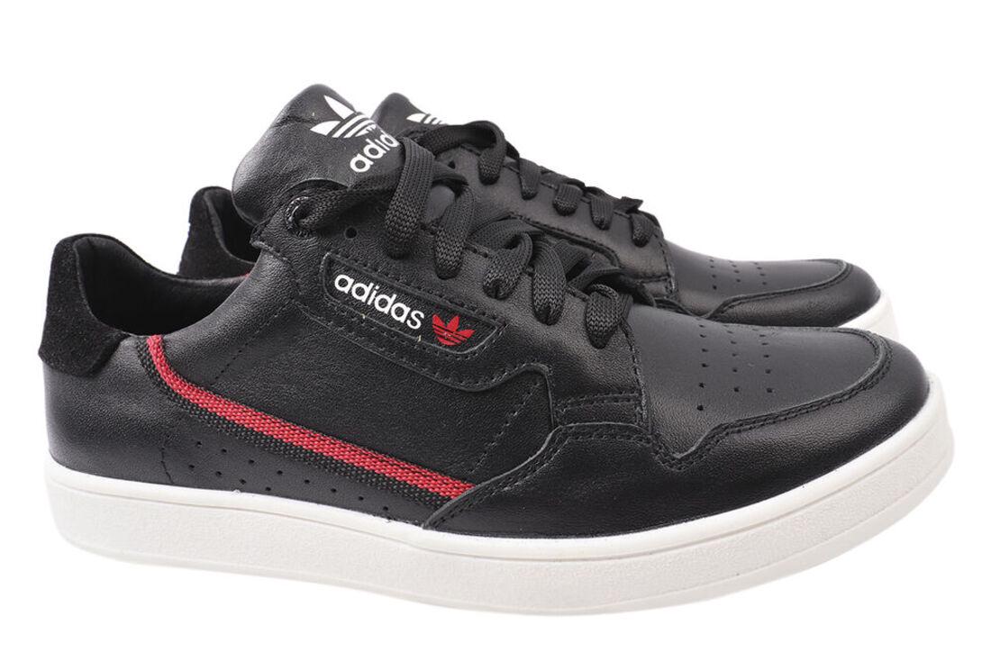 Кеди чоловічі New Man зі шкіри на низькому ходу на шнурівці р. 38 Чорний (48-21DTC)