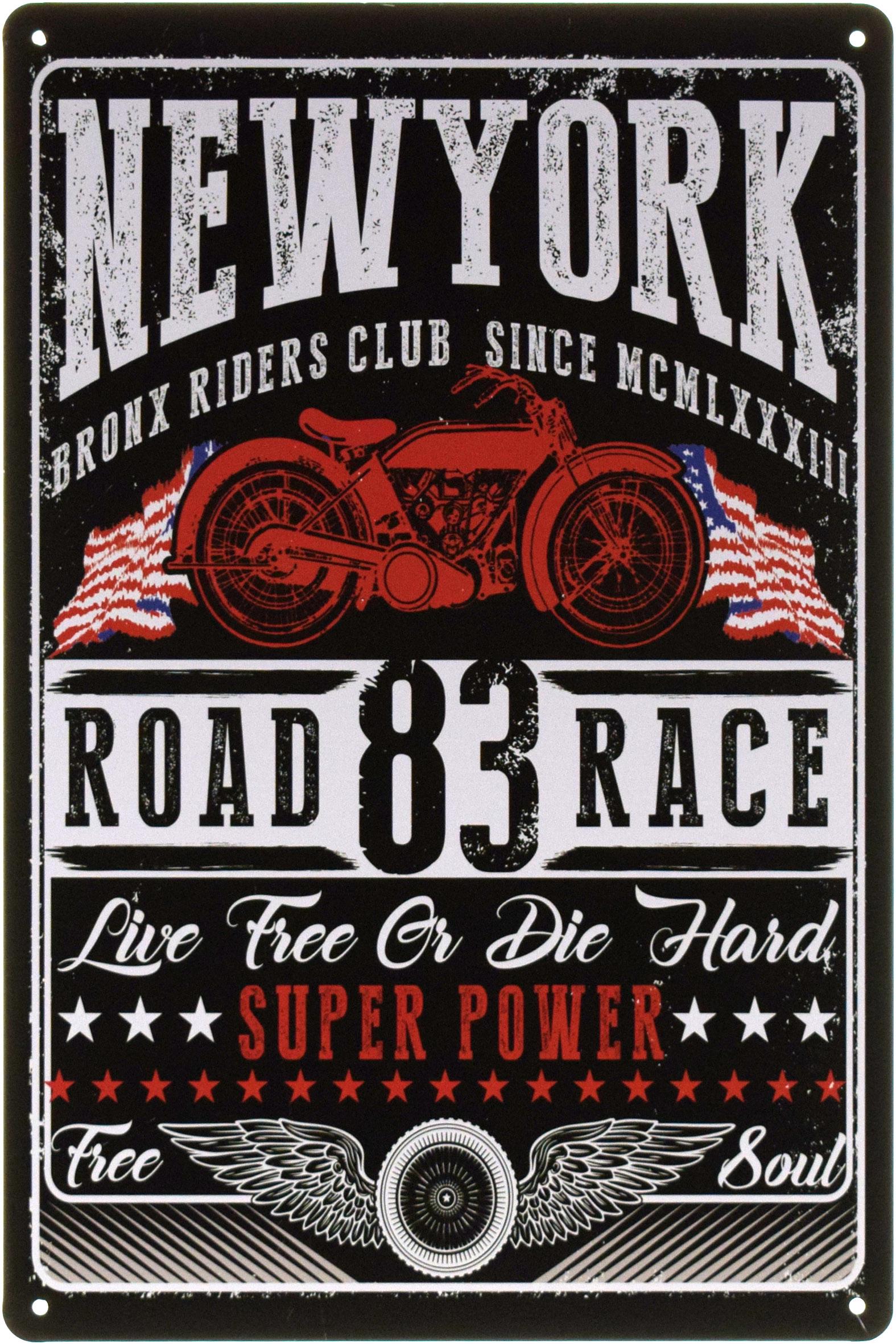Табличка металева New York Road Race Superpower 20x30 см