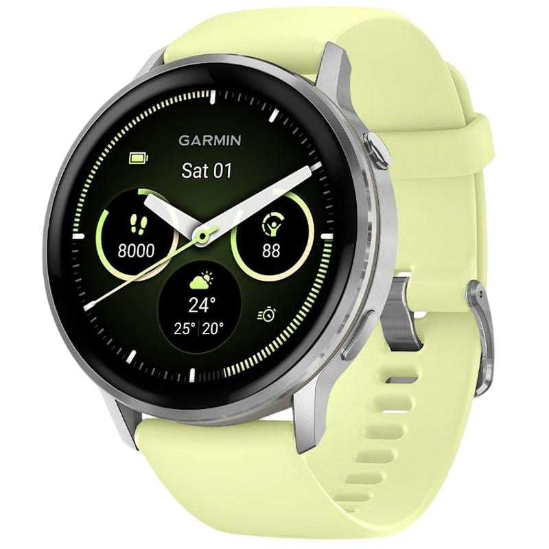 Смарт-часы Garmin Venu 4 45 мм 1,4" AMOLED GPS NFC WR50 Silver/Citron (010-03014-02)