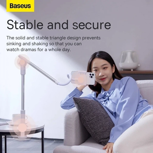 Тримач для телефона Baseus Unlimited adjustment lazy phone holder silver (KST-SULR-0S) - фото 8