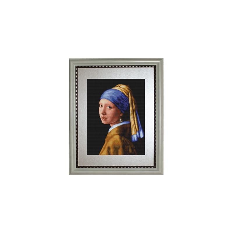 Набір для вишивки хрестиком Luca-S B467 Дівчина з перлиною (14732)