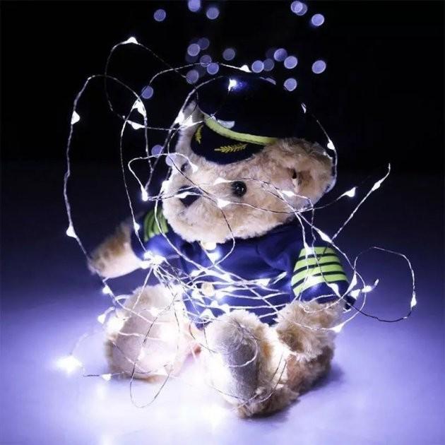 Гірлянда світлодіодна нитка Крапля роси 3 м на батарейках/USB 220В Білий - фото 7 Гірлянда світлодіодна нитка Крапля роси 3 м на батарейках/USB 220В Білий - фото 7