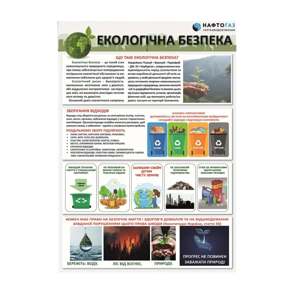 Табличка Екологічна безпека 297х420 мм ПВХ 3 мм (68386) Табличка Екологічна безпека 297х420 мм ПВХ 3 мм (68386)