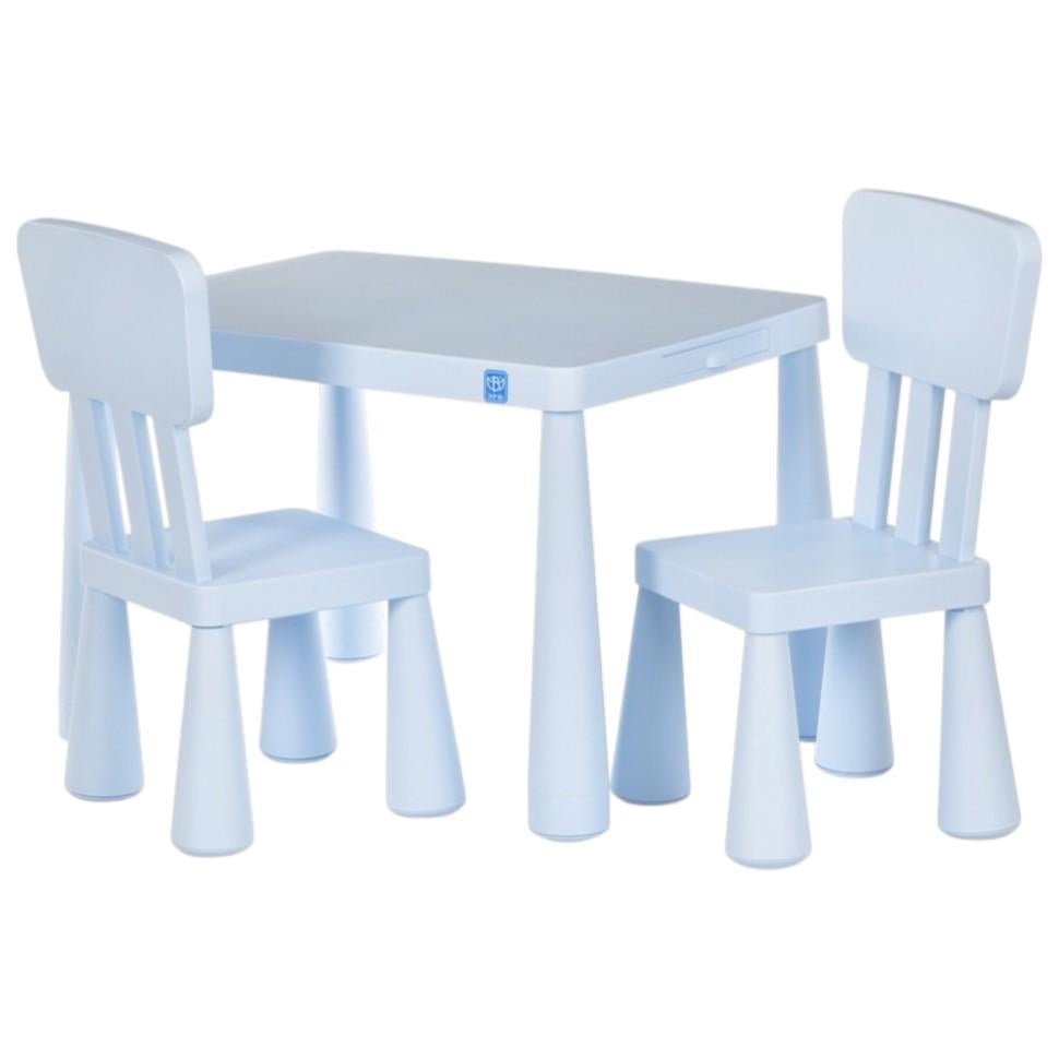 Столик детский Bambi пластиковый с 2-мя стульчиками Голубой (M 6176-4)