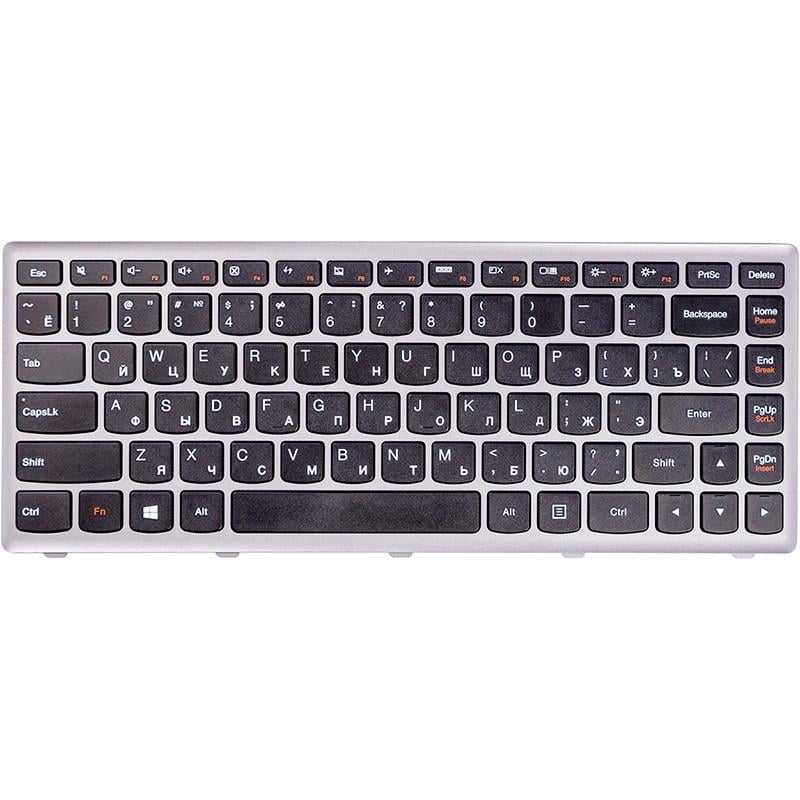 Клавиатура Power для ноутбука Lenovo Z410 G400 серый фрейм Черный