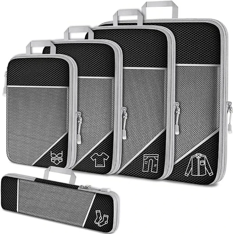 Комплект органайзеров для чемодана Travel Cube Set 5 шт. Черный/Серый (2517044073)