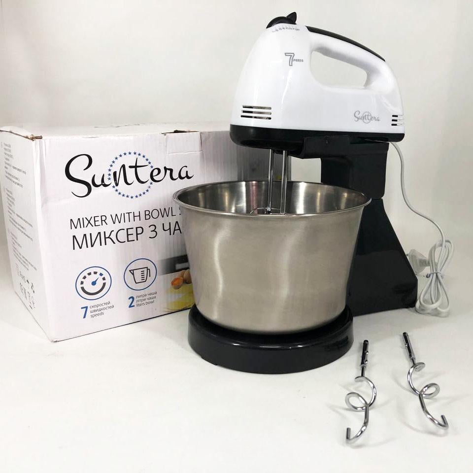 Миксер ручной Suntera SMX-504 300 Вт 7 скоростей Белый/Черный (254860) - фото 2 Миксер ручной Suntera SMX-504 300 Вт 7 скоростей Белый/Черный (254860) - фото 2