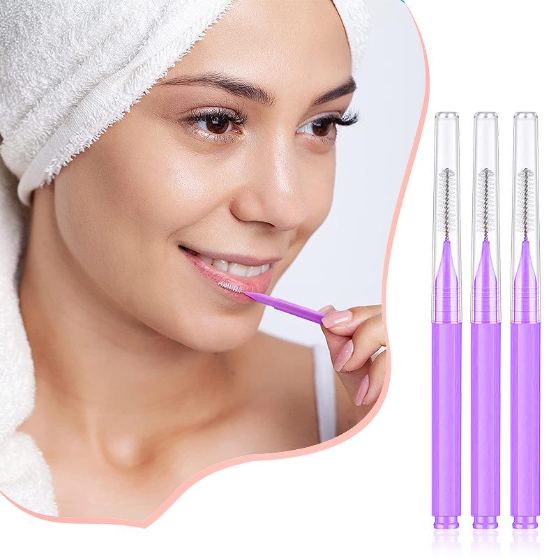 Щітки для міжзубного очищення та укладки брів з нержавіючим дротом компактний набір 10 шт. Чорний (R9434) - фото 8