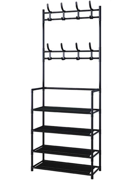 Вішалка підлогова New simple floor clothes rack size з полицями та гачками (21227199) - фото 2