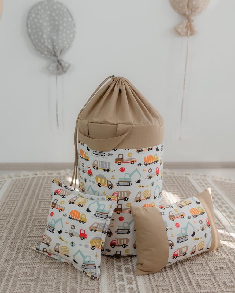 Вігвам для дитини Машинки з матрацом і подушками з кошиком для білизни - фото 5 Вігвам для дитини Машинки з матрацом і подушками з кошиком для білизни - фото 5