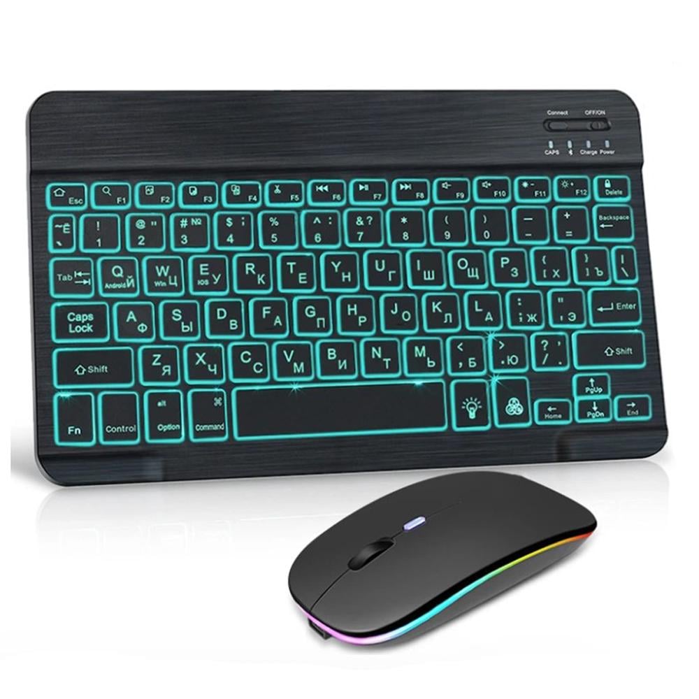 Клавіатура RGB Bluetooth російською розкладкою з мишкою (1009-420-00) Клавіатура RGB Bluetooth російською розкладкою з мишкою (1009-420-00)