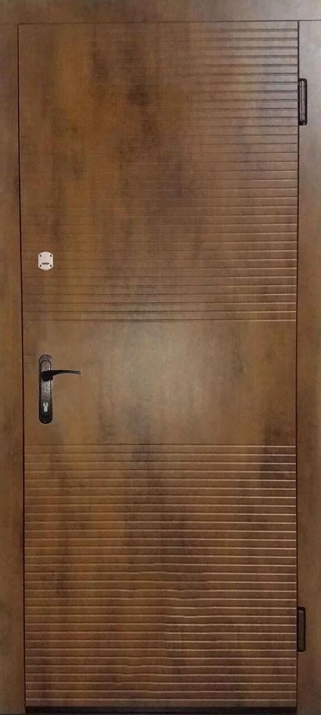 Двері вхідні праві MSM Вулкан 2 замки метал 1,2 мм МДФ Горіх