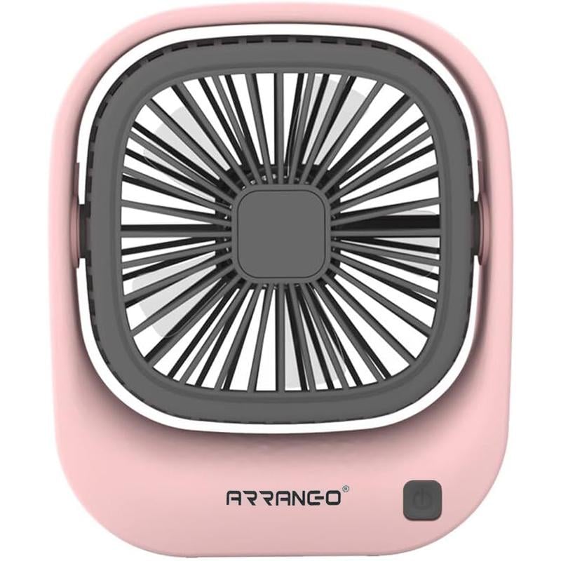 Вентилятор настольный Arranc-o AFS49064 на аккумуляторе с USB зарядкой 1400mAh Розовый (2f0a50ed)