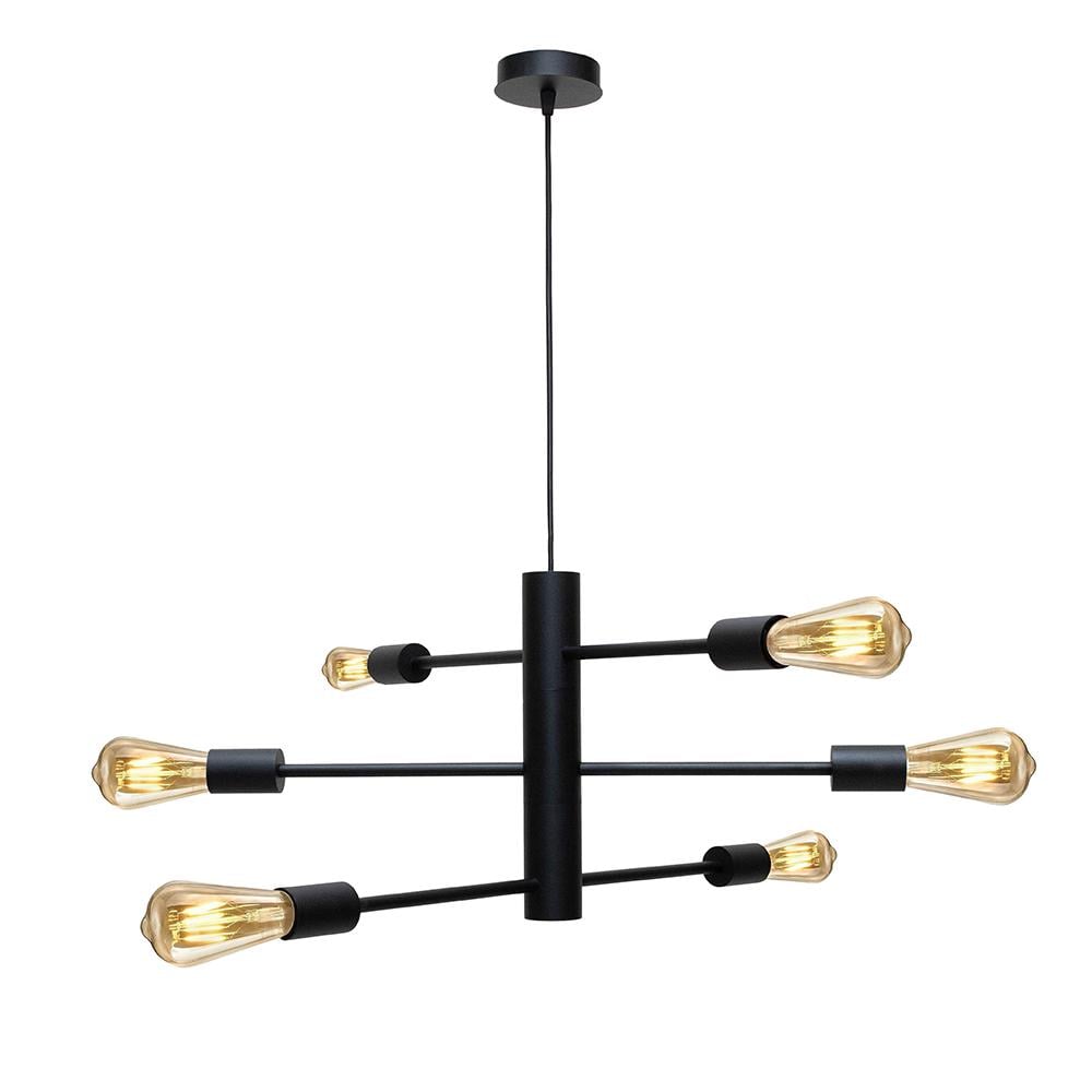 Люстра подвесная MSK ELECTRIC Asket NL 6120-6 BKна шесть плафонов Е27 Черный