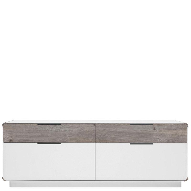 Тумба під ТВ Gerbor Аліса RTV2S2K 540х400х1500 мм Білий/Коричневий (17892)