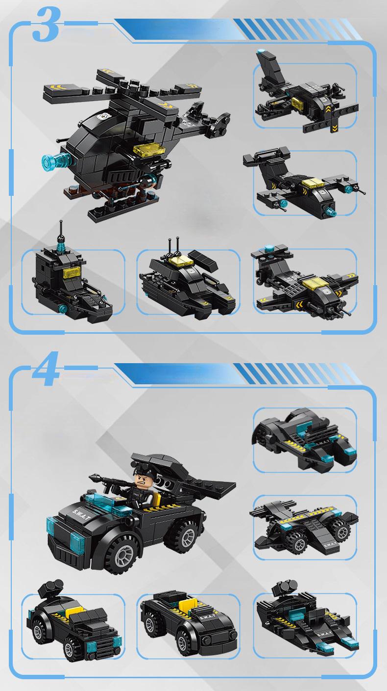 Конструктор полицейская серия LEGO-стиль 3в1 700 эл. (29503546) - фото 8 Конструктор полицейская серия LEGO-стиль 3в1 700 эл. (29503546) - фото 8