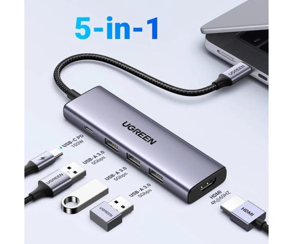 Хаб USB UGREEN Type-C Multifunction Adapter Grey - фото 2 Хаб USB UGREEN Type-C Multifunction Adapter Grey - фото 2