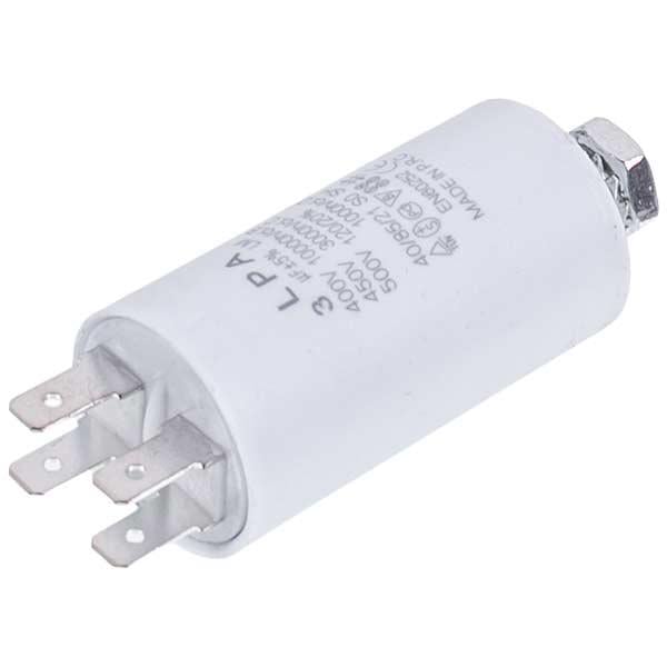 Пусковой конденсатор для стиральной машины CBB60 3 uF 450V 34x70 мм 4 клеммы