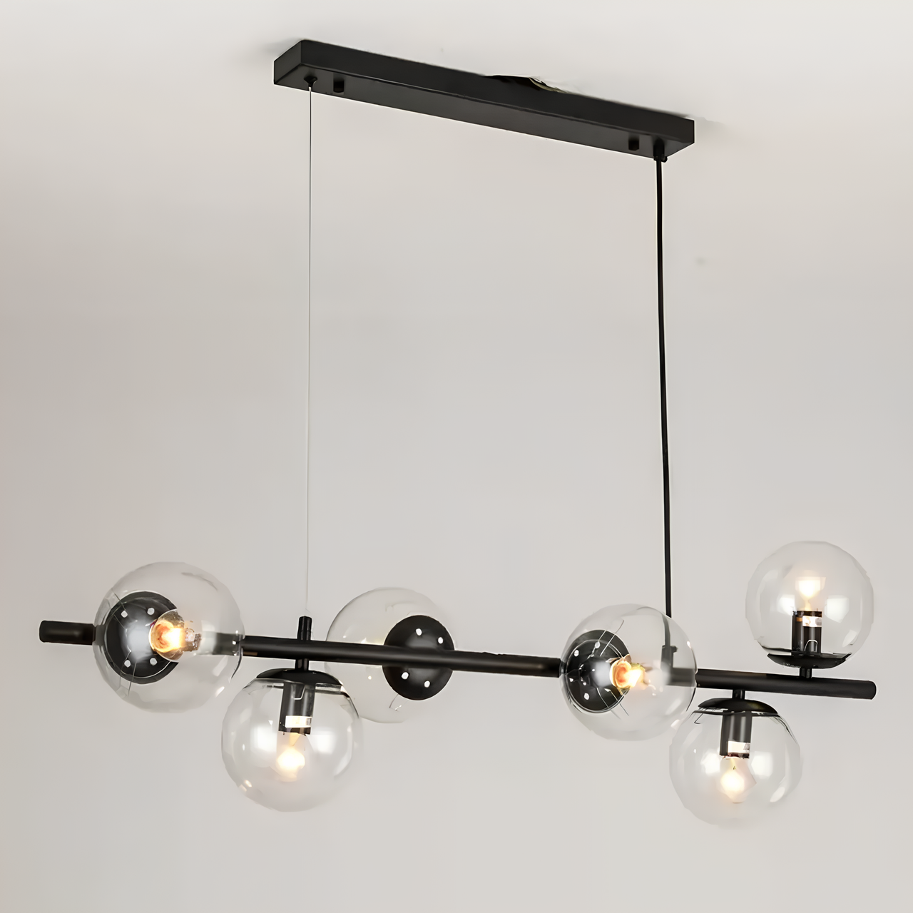 Люстра Valeso на шесть сферических плафонов под лампу Е27 Черный (V GLD-23749-6C-BK)