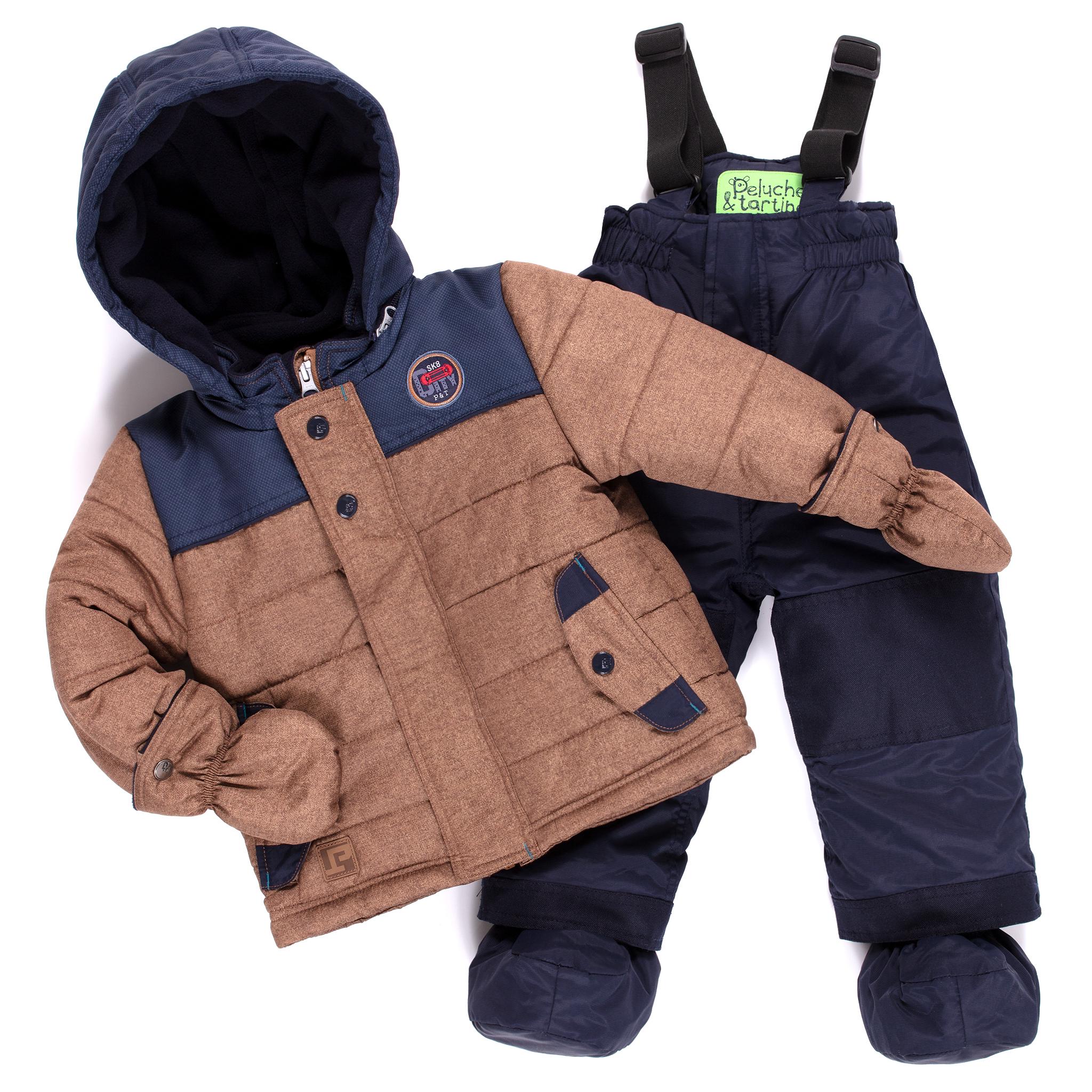 Детский зимний комплект для мальчика Peluche&Tartine F20M07BG 90-98 см Кофейно-синий (F20M07BG-Goldenbrown-2)