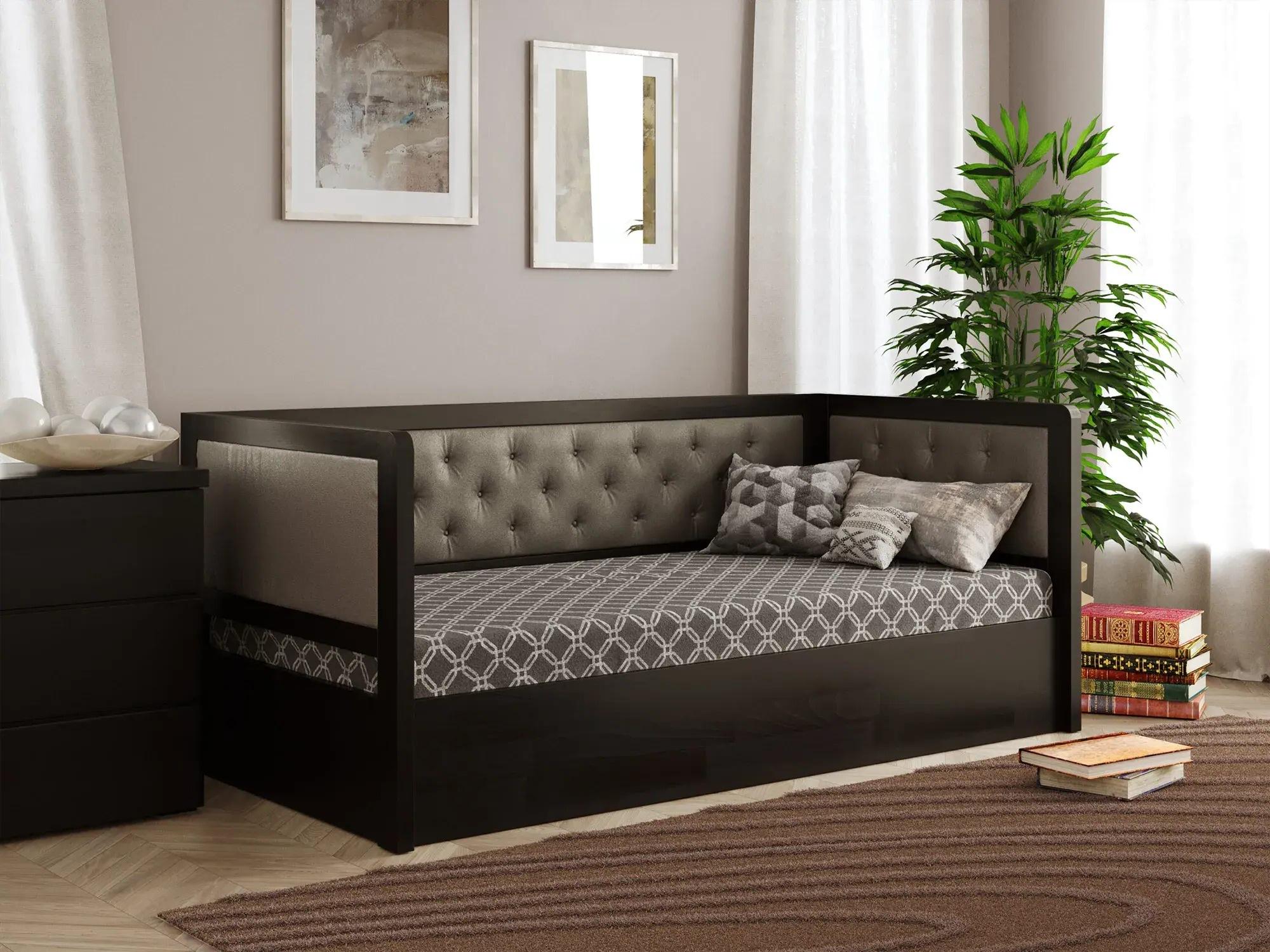 Кровать подростковая Arbor Drev Немо Люкс М с подъемным механизмом и ламелями сосна Лагуна 90х200 см Венге магия/коричневый (51519)