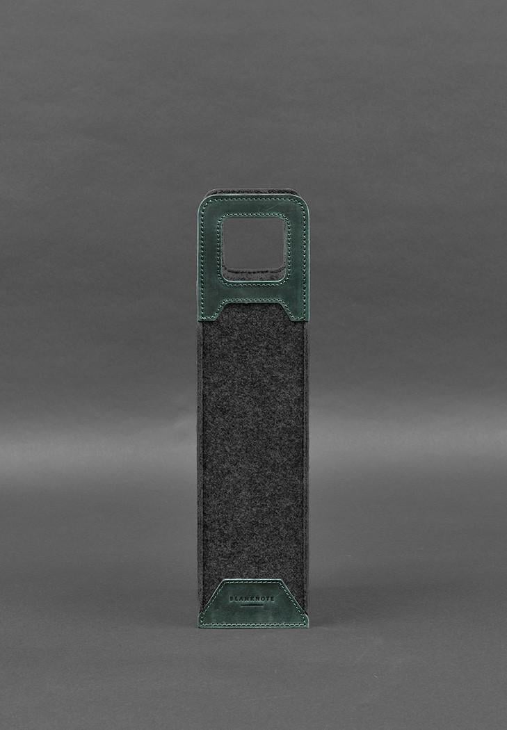 Чехол для вина 1.0 из фетра с кожаными вставками Crazy Horse Зеленый (A-027931) Чехол для вина 1.0 из фетра с кожаными вставками Crazy Horse Зеленый (A-027931)