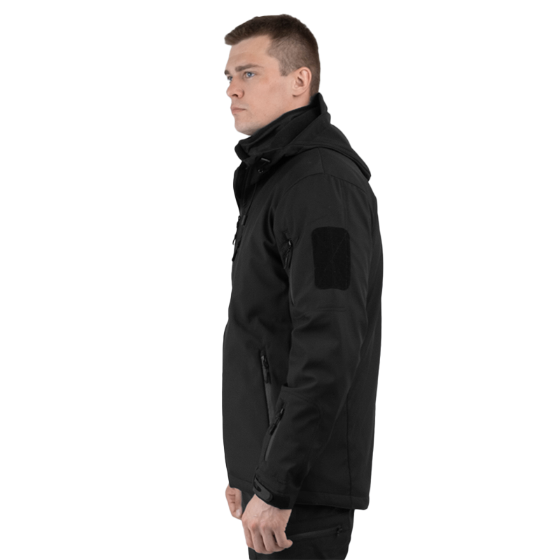 Куртка чоловіча осіння TacPrо Men`s SoftShell Black Jacket софтшелл р. 56/4 Чорний - фото 3