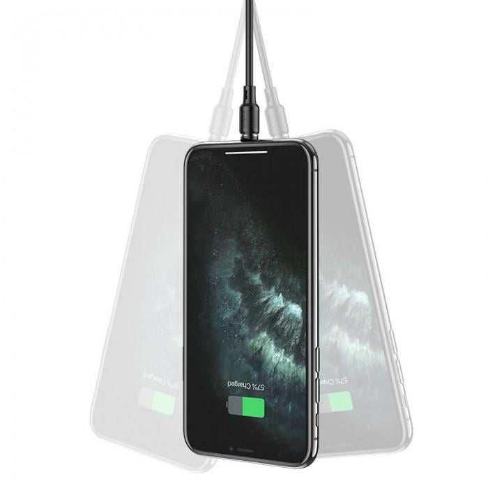 Кабель HOCO X52 Sereno для зарядки USB Lightning магнітний 1 м Чорний - фото 5