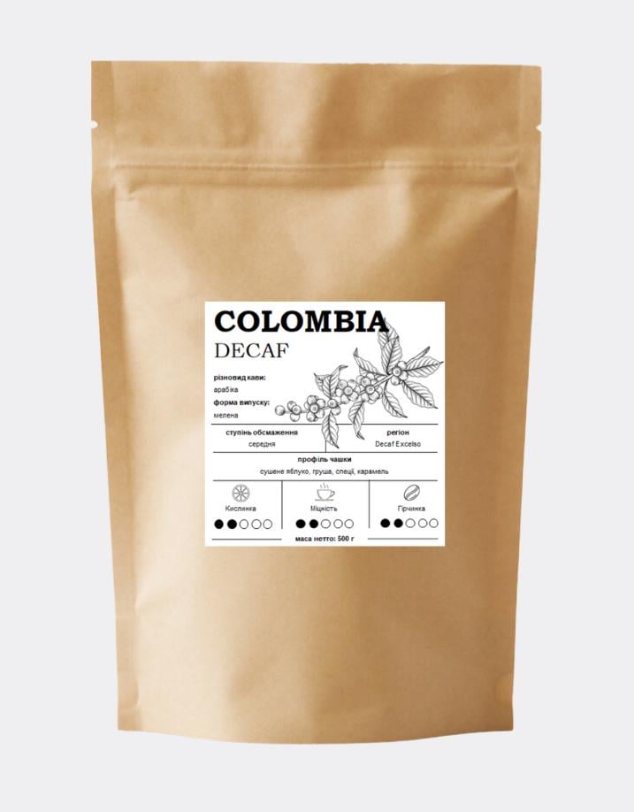 Кофе молотый Колумбия Decaf без кофеина Арабика 100% 500 г Кофе молотый Колумбия Decaf без кофеина Арабика 100% 500 г