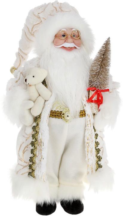 Фигура Санта с Елкой 45 см мягкая игрушка Белый/Золото (BD-822-315)