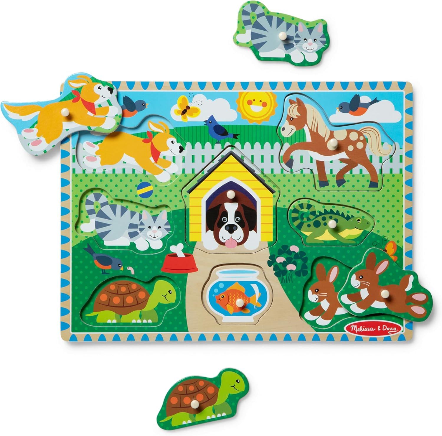 Пазл дерев’яний з кілочками Melissa & Doug Pets Peg Puzzle 8 Pieces Домашні тварини 8 деталей 2+ років Пазл дерев’яний з кілочками Melissa & Doug Pets Peg Puzzle 8 Pieces Домашні тварини 8 деталей 2+ років
