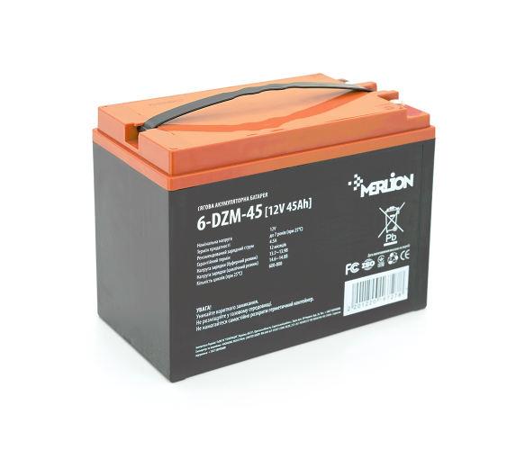 Аккумуляторная батарея AGM Merlion 6-DZM-45 12V 45Ah F2