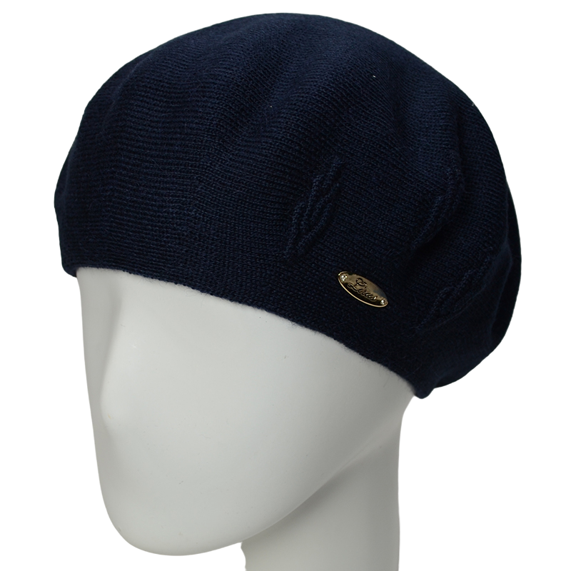 Берет жіночий Lirus Смородіна подвійний тонкої в'язки Синій