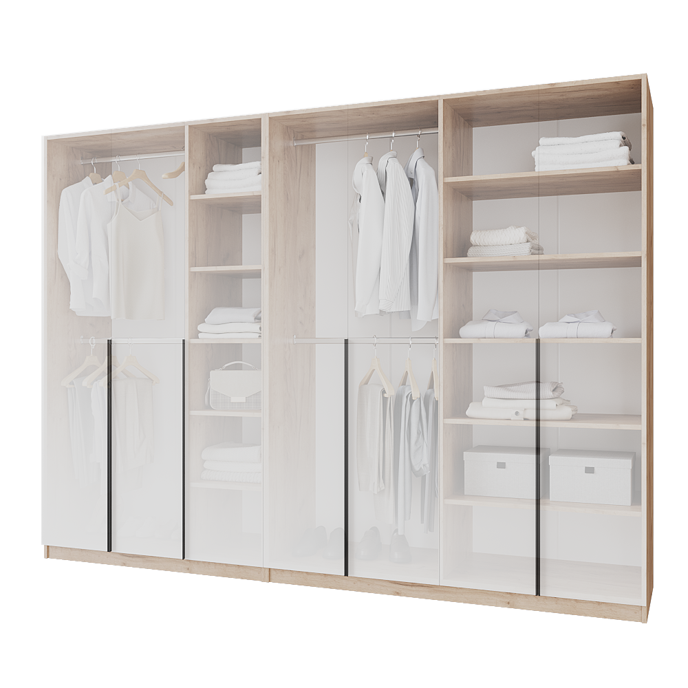 Шкаф распашной Меблітренд Чиназес Чи-2800 2800х500х2050 мм Дуб крафт золотой/Белый (27287383) - фото 3 Шкаф распашной Меблітренд Чиназес Чи-2800 2800х500х2050 мм Дуб крафт золотой/Белый (27287383) - фото 3