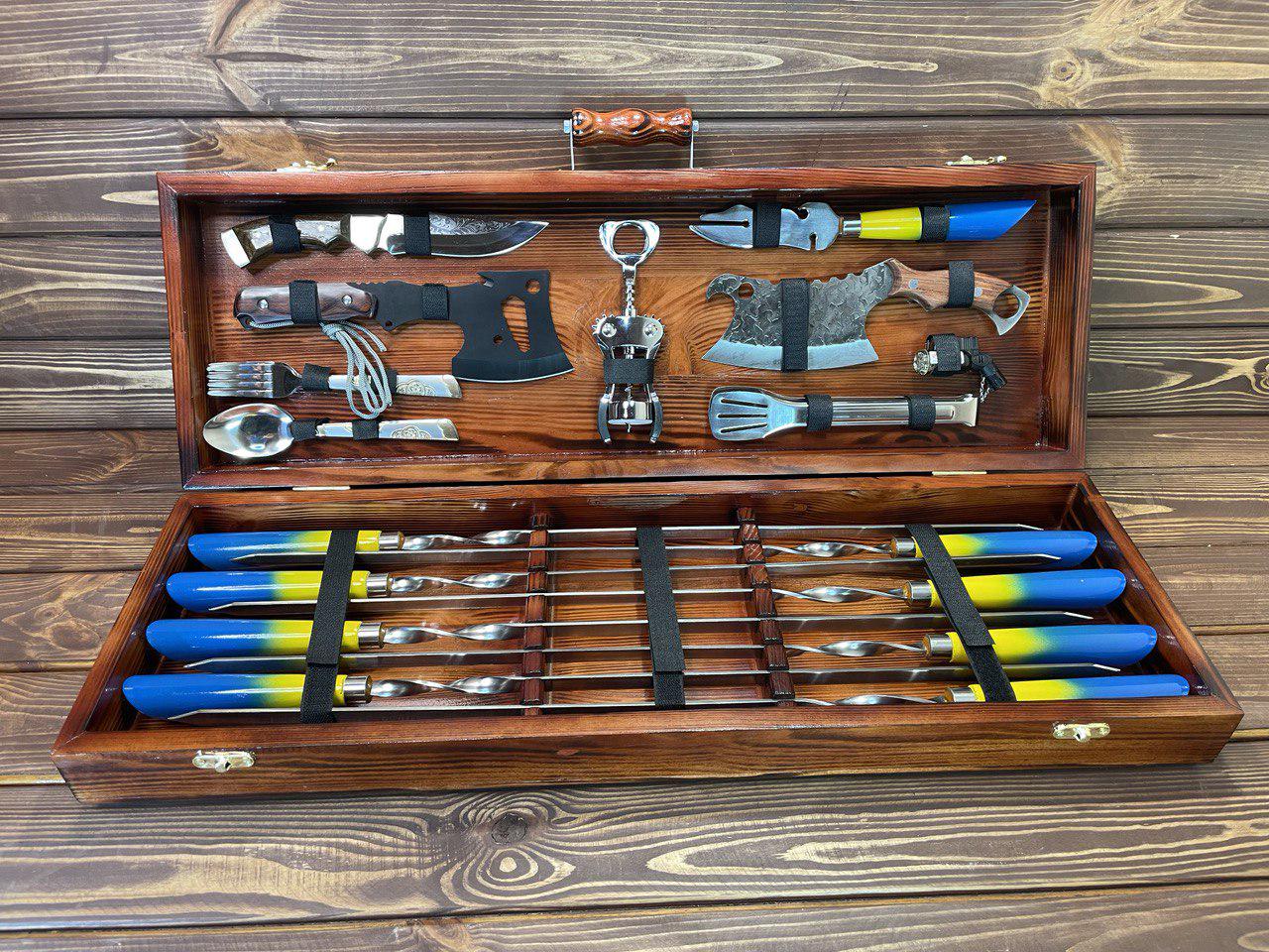 Набор шампуров Мисливець UA в кейсе (10613576)