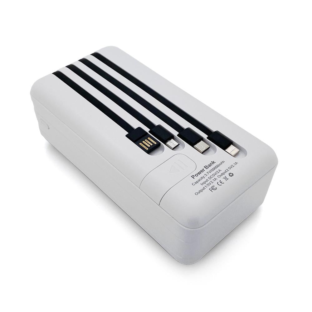 Повербанк Bix 50000 mAh Micro USB Type-C 4 USB/Type-C/Micro USB/Lightning QC22.5W/PD20W BPW2W White (DR012245) Повербанк Bix 50000 mAh Micro USB Type-C 4 USB/Type-C/Micro USB/Lightning QC22.5W/PD20W BPW2W White (DR012245)