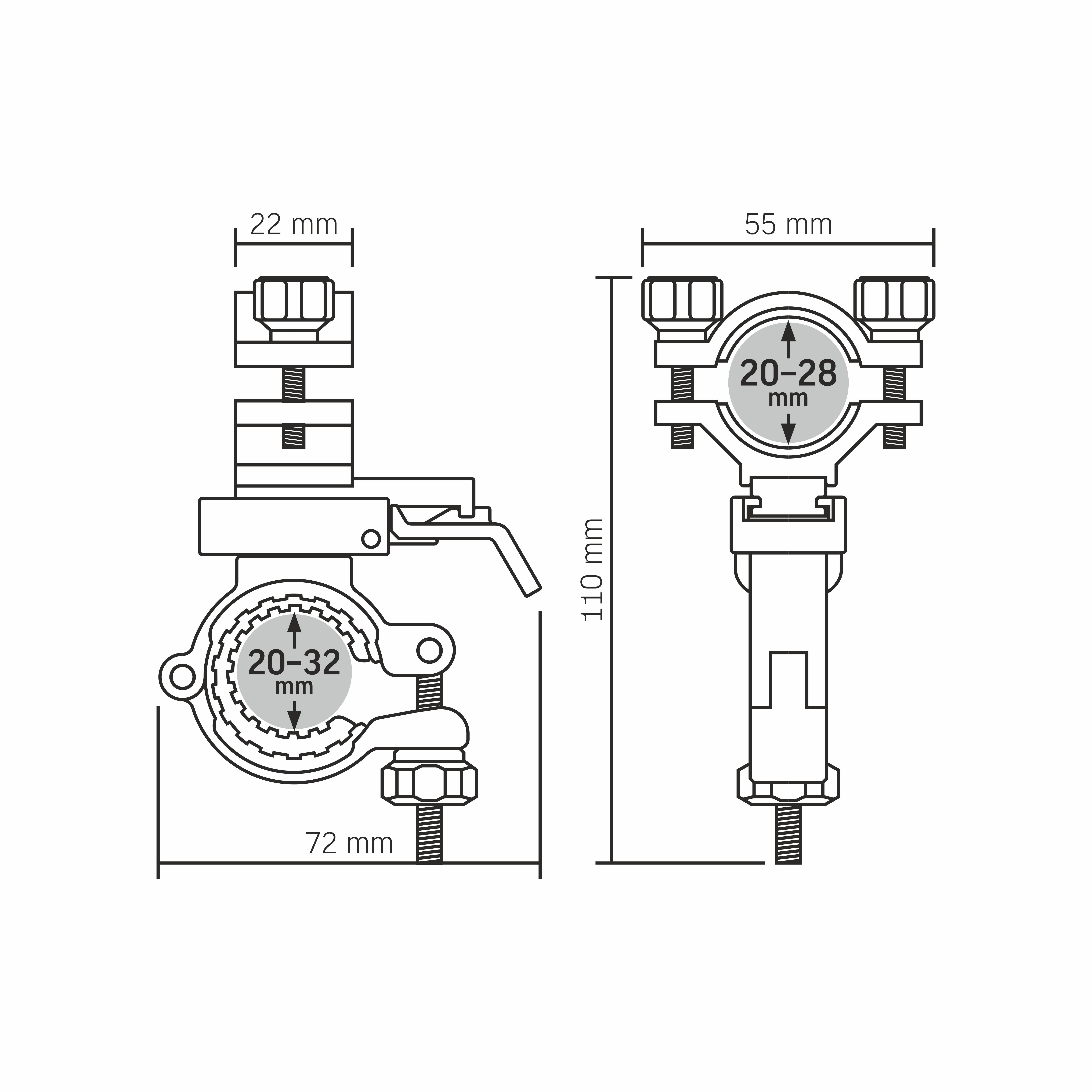 Держатель для фонарика Videx VLF-ABH-287 20-28 мм алюминий (27653) - фото 5 Держатель для фонарика Videx VLF-ABH-287 20-28 мм алюминий (27653) - фото 5