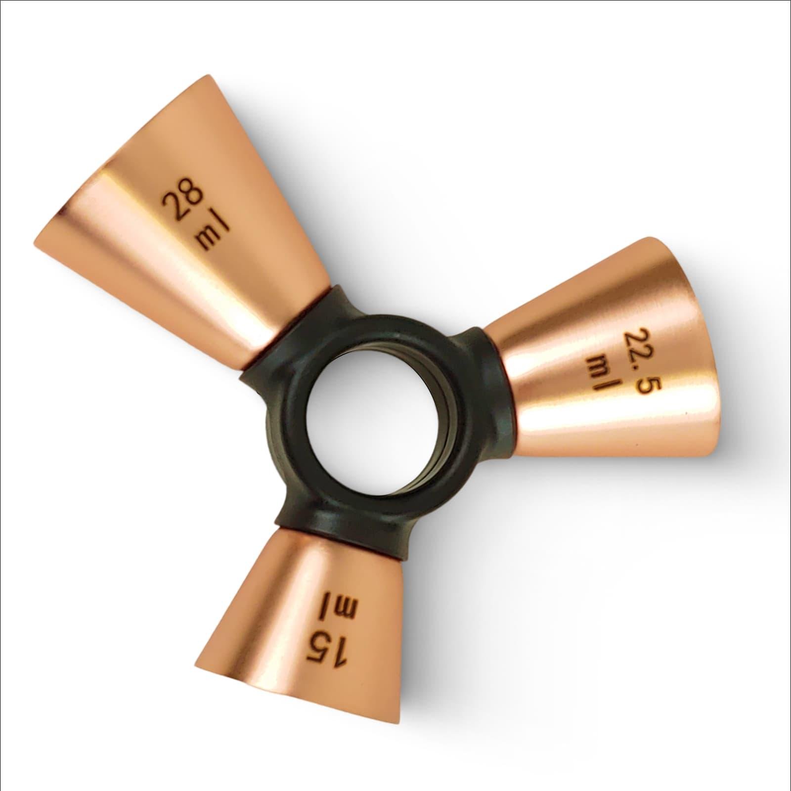 Джигер потрійний Olin & Olin барний мірник для коктейлів 1/2 3/4 1 oz 15/22,5/30 мл з нержавіючої сталі Мідний (4927-JI-1/2x3/4x1oz-t-c)