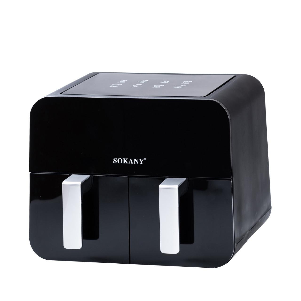Аэрофритюрница SOKANY SK-10005 с двумя отделениями 10 л 2400 Вт Черный - фото 3